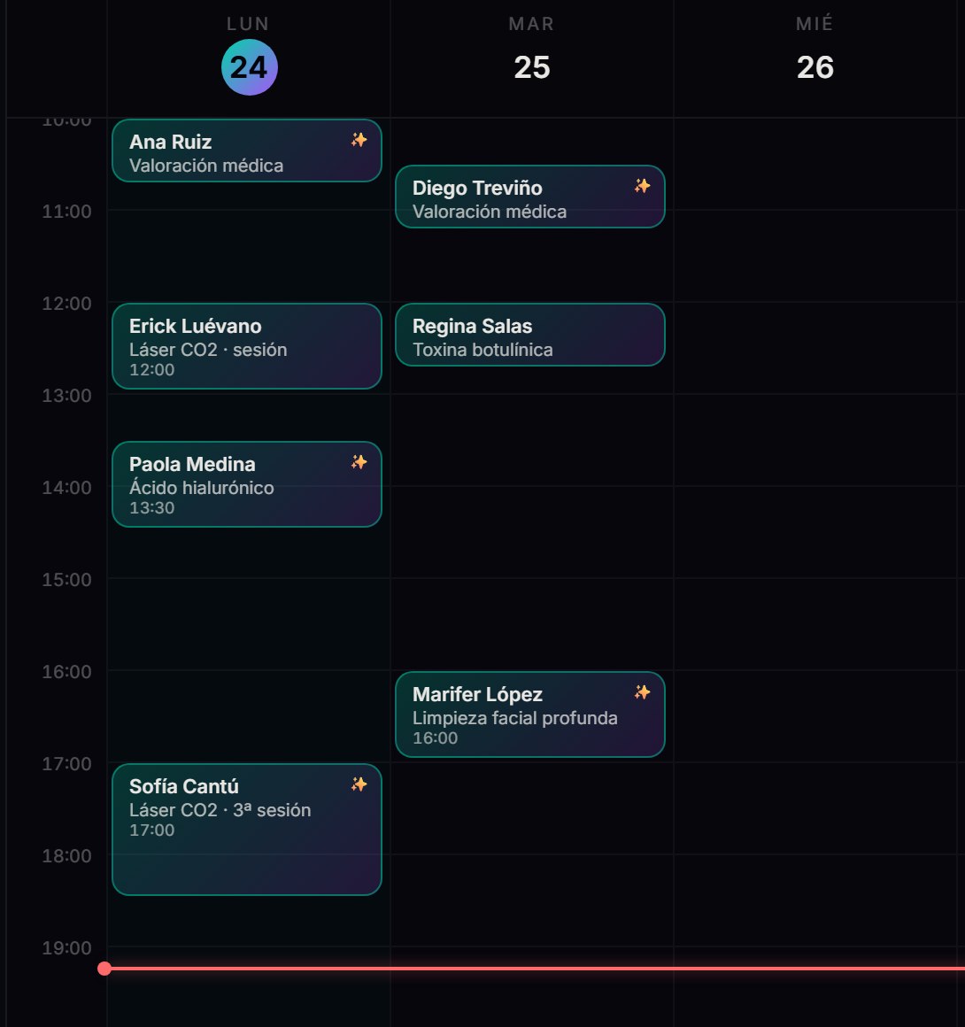 Semana de la agenda con citas agendadas por la IA